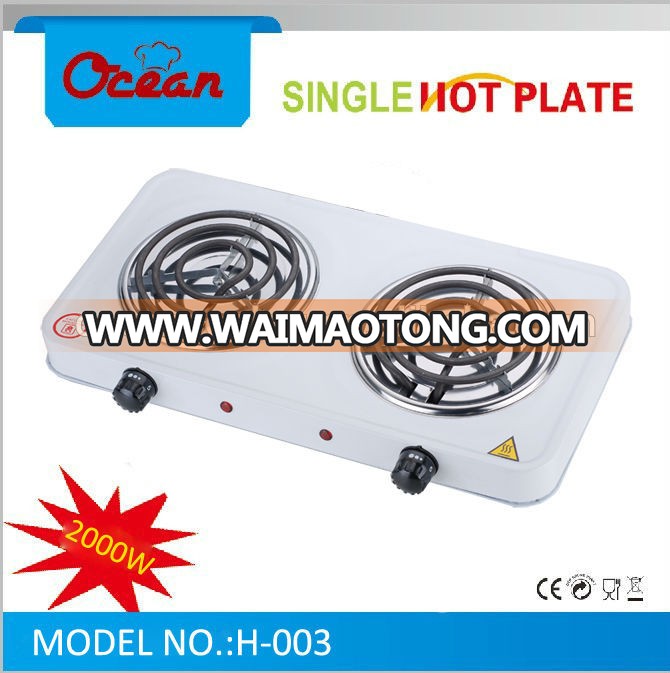 ELECTRIC HOT PLATE DOUBLE BURNER 2000W